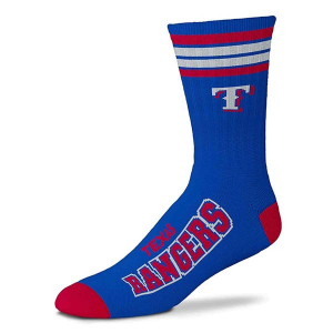 For Bare Feet Texas Rangers 4 Stripe Deuce Crew Socks