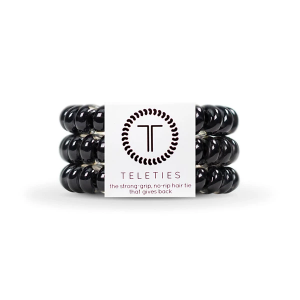 TELETIES Large Coil Hair Tie Large Jet Black