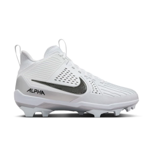 Men's Nike Alpha Menace Strong Molded Football Cleats 13 White/Black/Metallic Silver
