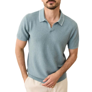 Men's Marine Layer Greyson Sweater Polo Small Topaz