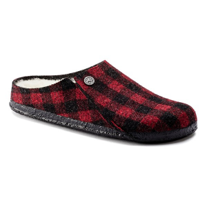 Women's BIRKENSTOCK Zermatt Wool Felt Casual Slippers Narrow 41 Plaid Red Wool