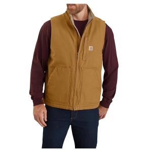 Men's Carhartt Loose Fit Washed Duck Sherpa-Lined Mock Work Vest Large Tall Carhartt Brown