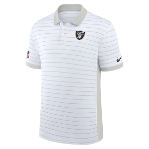 Las Vegas Raiders Nike Sideline Victory Stripe Polo Large White