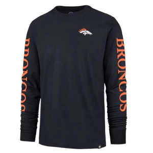 Denver Broncos 47 Brand Franklin Long Sleeve T-Shirt Medium Atlantic