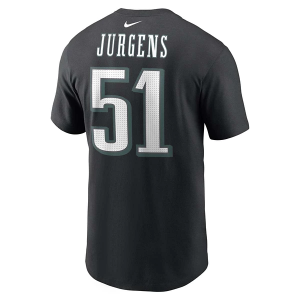 Philadelphia Eagles Nike Cam Jurgens #51 Name & Number T-Shirt Small Black