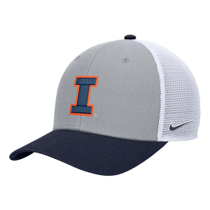 Illinois Fighting Illini Nike Trucker Rise Adjustable Hat M/L Navy/White