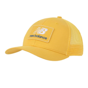 New Balance NB Stacked Patch Logo Trucker Adjustable Hat One Size Clementine