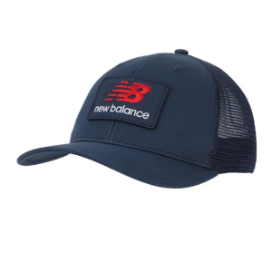 New Balance NB Stacked Patch Logo Trucker Adjustable Hat One Size NB Navy
