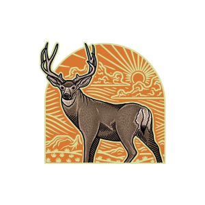 Casey Underwood Artwork Mule Deer Arch Decal Decal