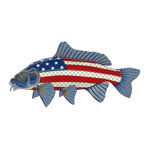 Casey Underwood Artwork USA Carp Decal Decal