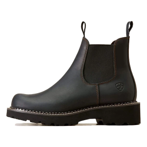 Women's Ariat Fatbaby Twin Gore Western Boots 9.5 Black Deertan