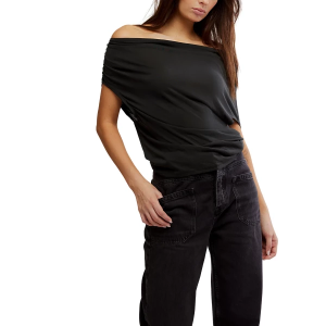 Women's Free People Blake Knit Shirt XLarge Black