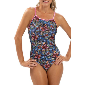 Women's GK Elite Sportswear Dolfin Uglies Print V Back One Piece Swimsuit Contemporary 36 Flutter By