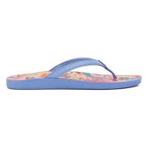 Women's OluKai Puawe Flip Flop Sandals 8 Cloud Blue/Flower