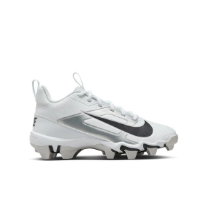 Boys' Nike Alpha Menace 4 Shark Molded Football Cleats Little 2 White/Black-Metallic Silver/Photon Dust