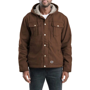 Men's Berne Apparel Vintage Washed Sherpa-Lined Canvas Jacket Large Bark