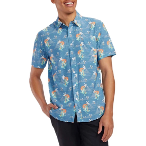 Men's Tipsy Elves Gator Flavor Hawaiian Button Up Shirt Large Blue