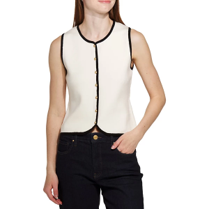 Women's Gilli Knit Vest Crew Neck Tank Top Medium White