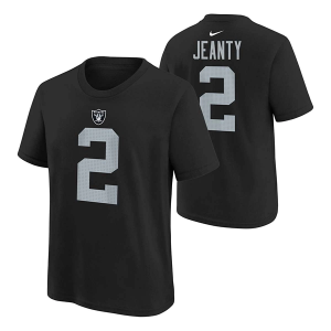 Kids' Las Vegas Raiders Nike Ashton Jeanty #2 Name & Number T-Shirt XLarge Black