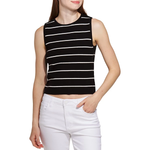 Women's Gilli Stripe Sweater Crew Neck Tank Top Medium Black White