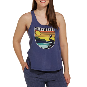 Women's Salt Life Pelican Lookout Scoop Neck Tank Top Medium Indigo