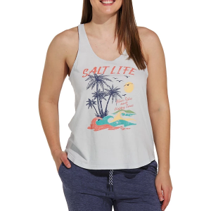 Women's Salt Life Blue Tides Scoop Neck Tank Top Small Mist