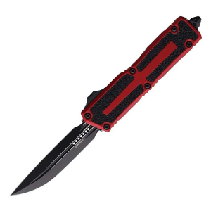 Microtech 1180-1 Scarab II Gen II Black Double Edge Drop Point OTF Red Automatic Knife