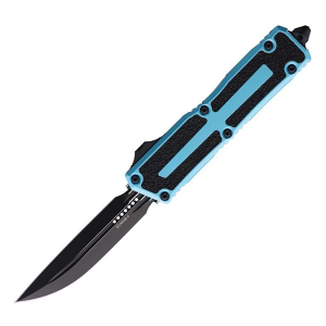 Microtech 1180-1 Scarab II Gen II Black Double Edge Drop Point OTF Turquoise Automatic Knife