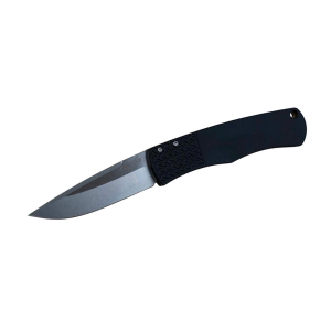 Pro-Tech BR-1.3 Bolster Release Stonewashed Drop Point Folding Black Automatic Knife