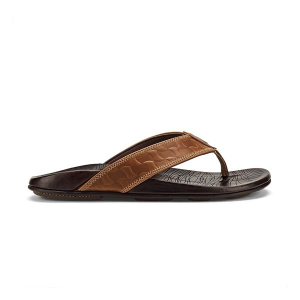 Men's OluKai Hikianalia Flip Flop Sandals 12 Tan/Dark Java