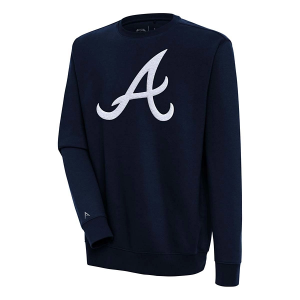 Atlanta Braves Antigua Chenille Victory Crew Small Navy