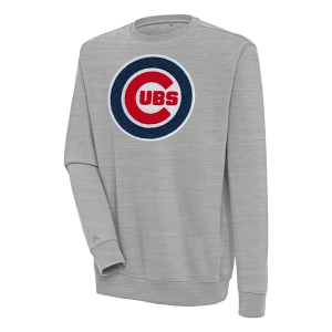 Chicago Cubs Antigua Chenille Victory Crew Small Grey Heather