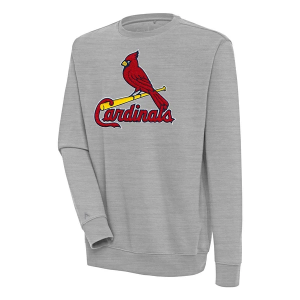 St. Louis Cardinals Antigua Chenille Victory Crew Small Grey Heather