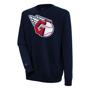 Cleveland Guardians Antigua Chenille Victory Crew 2XLarge Navy