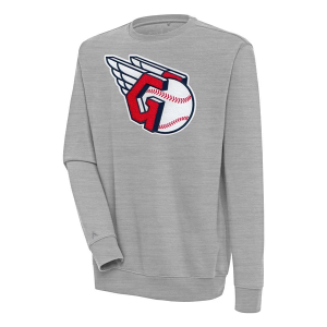 Cleveland Guardians Antigua Chenille Victory Crew Small Grey Heather