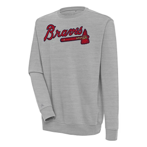 Atlanta Braves Antigua Victory Crew Small Grey Heather