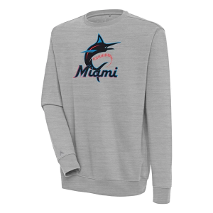 Miami Marlins Antigua Victory Crew Small Grey Heather