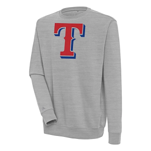Texas Rangers Antigua Victory Crew Small Grey Heather