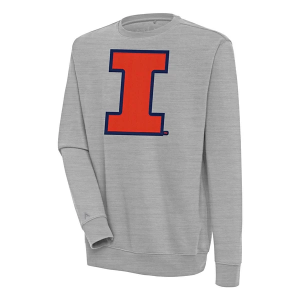 Illinois Fighting Illini Antigua Crew Small Grey Heather