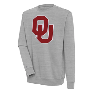 Oklahoma Sooners Antigua Crew Small Grey Heather