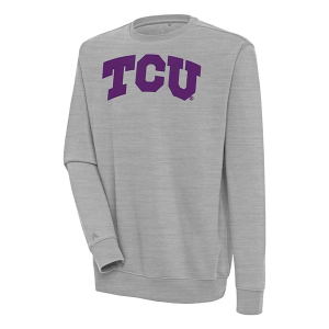 TCU Horned Frogs Antigua Crew Small Grey Heather