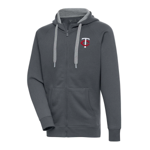 Minnesota Twins Antigua Updated Chest Logo Victory Full Zip 4XLarge Charcoal