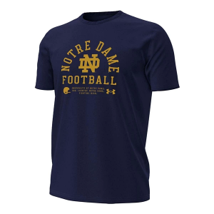 Notre Dame Fighting Irish Under Armour Football Sideline Performance T-Shirt Large Navy