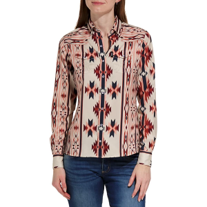Women's Hooey Sol Long Sleeve Button Up Shirt Medium Aztec Stripe