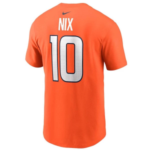 Denver Broncos Nike Bo Nix #10 Name & Number T-Shirt Large Orange