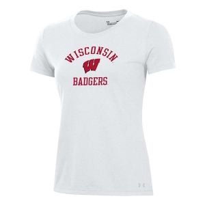 Wisconsin Badgers Under Armour Women's AOL T-Shirt Small White