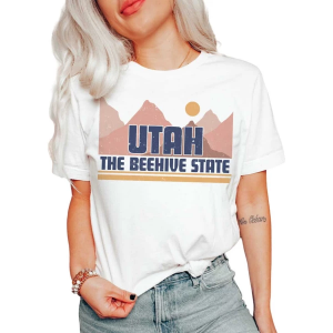 Women's A. Blush Utah The Beehive State T-Shirt Medium White