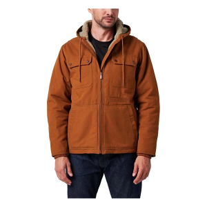 Men's Lucky Brand Workwear Zip Chore with Sherpa Lining Canvas Jacket 2XLarge Rusty Bronze
