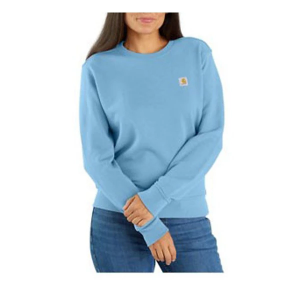 Women's Carhartt French Terry Work Crewneck Sweatshirt 3XLarge Fresh Water