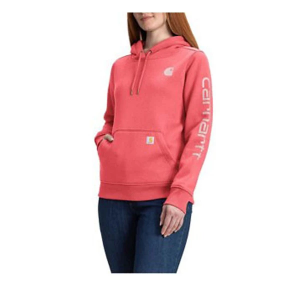 Women's Carhartt Clarksburg Graphic Sleeve Work Hoodie 3XLarge Salmon